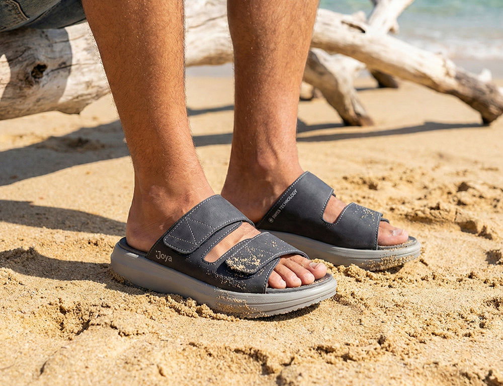 Joya Mens Senso Adjustable Max III Blue Sandals ShoeMed