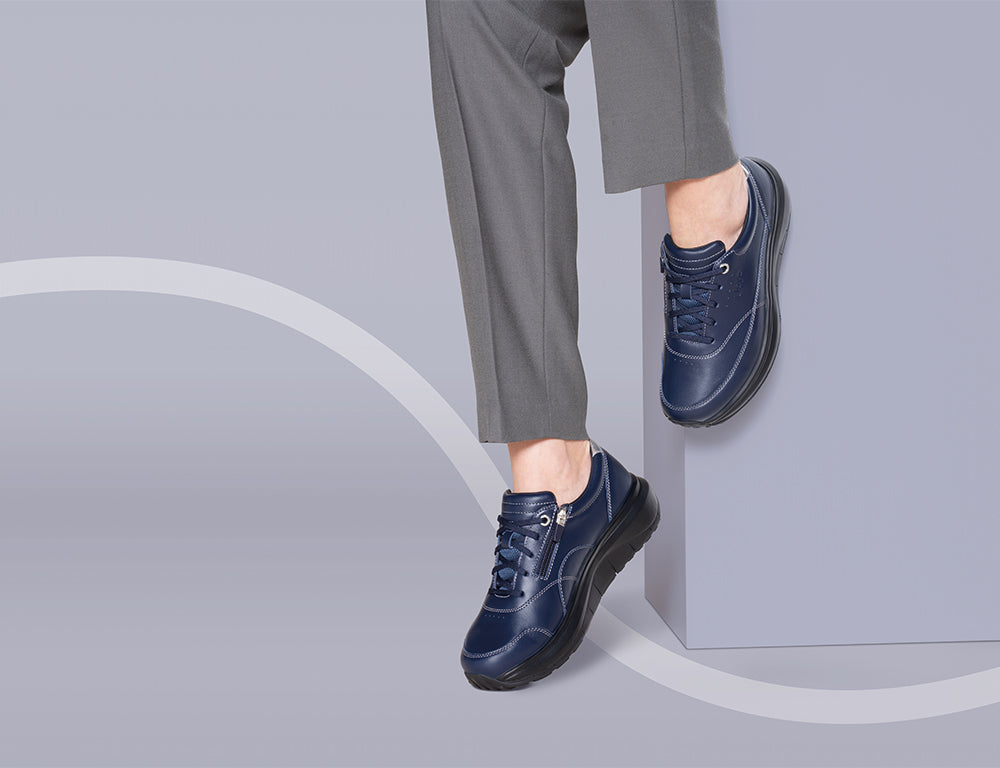 Womens Zip Venice Dark Blue Wide-Fit Wave Shoes Shoes
