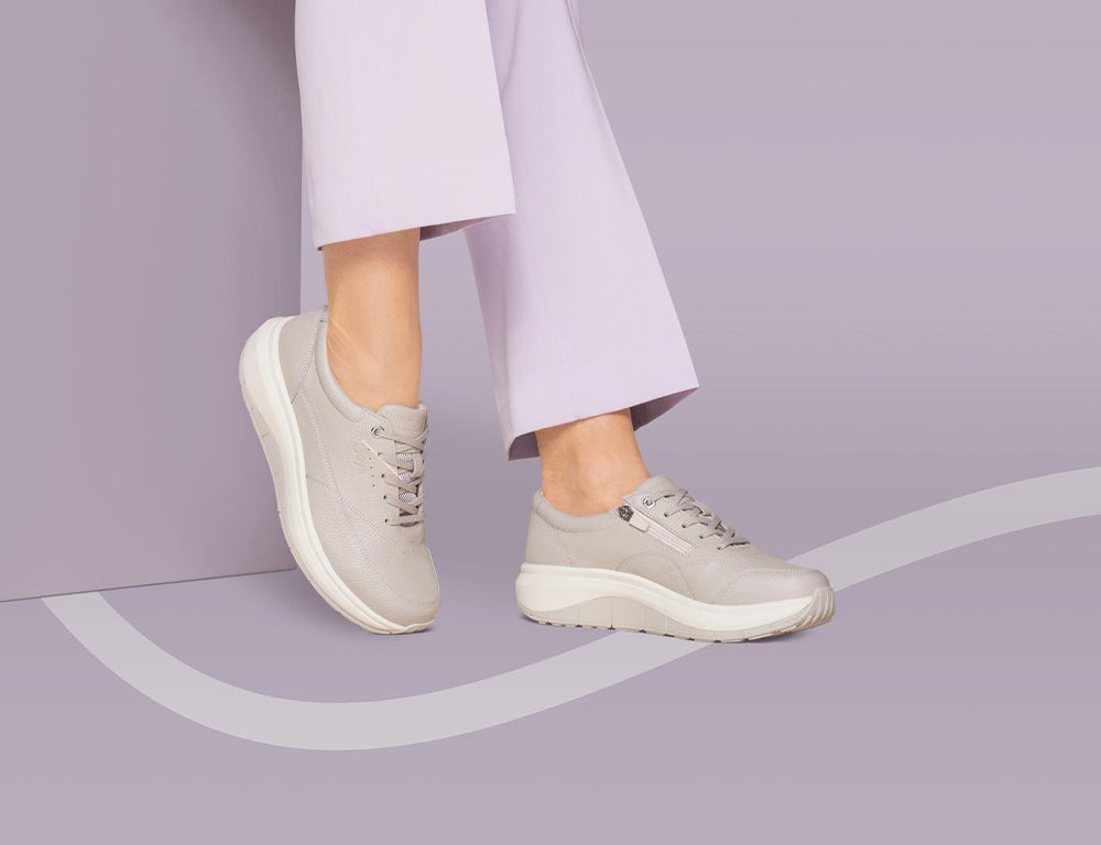 Womens Venice Light Beige Zip Wide-Fit Wave Shoes