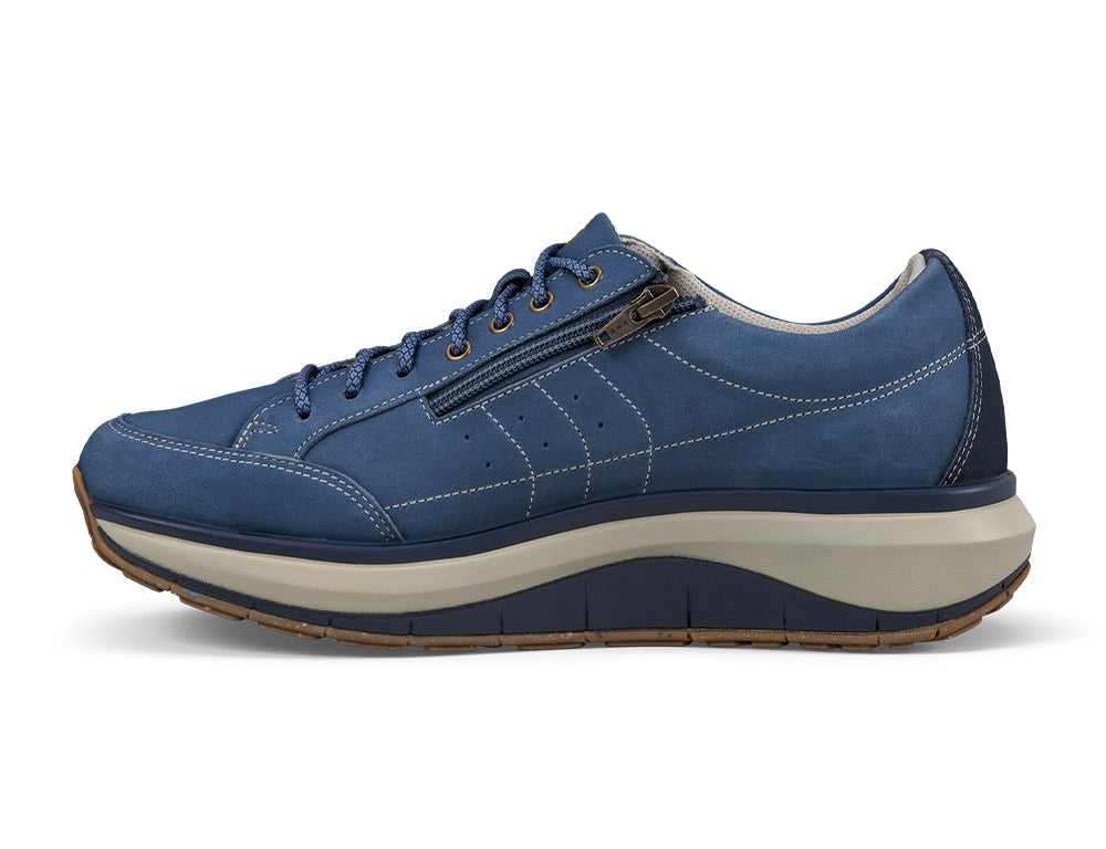 Mens Moscow Blue Zip Wide-Fit Wave Shoes
