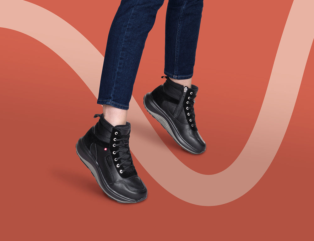 Womens Dublin Black Wide-Fit Wave Boots