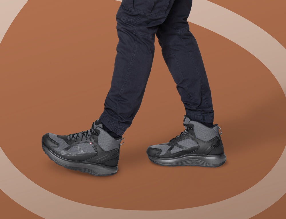 Mens Andes Waterproof Black Grey Wave Hiking Boots