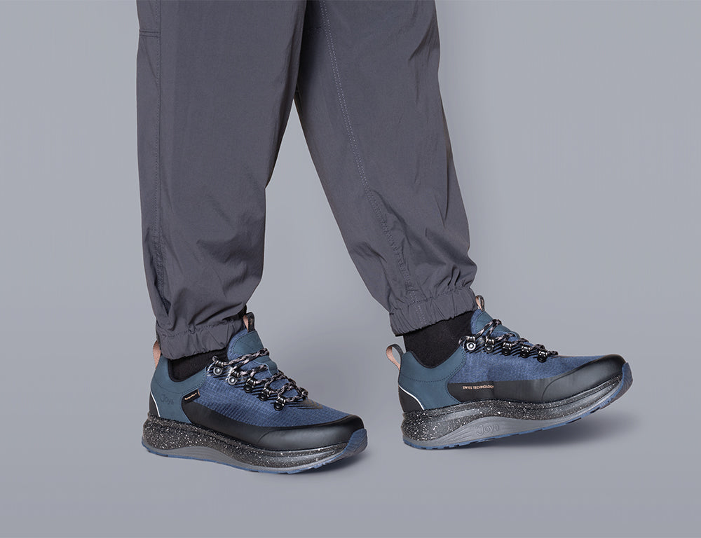 Mens Maui Waterproof Blue Black Wide-Fit Wave Trainers