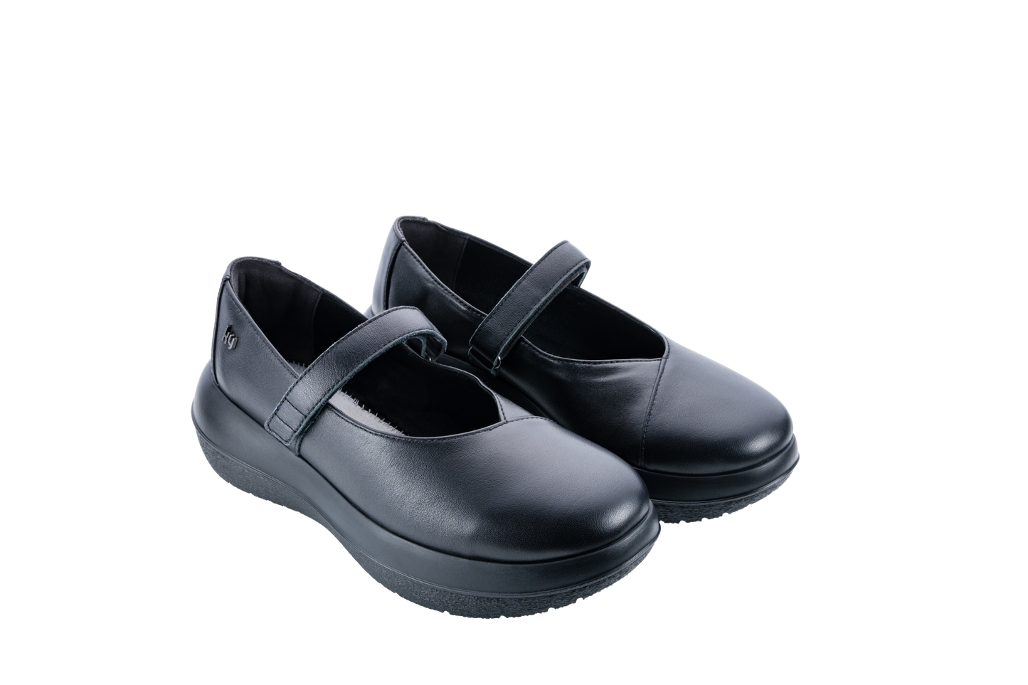 Womens Mary-Jane Black Leather Spiez Shoes