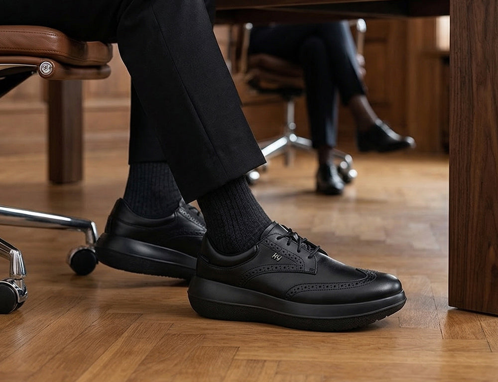 Mens Chiasso Black Leather Strato Shoes