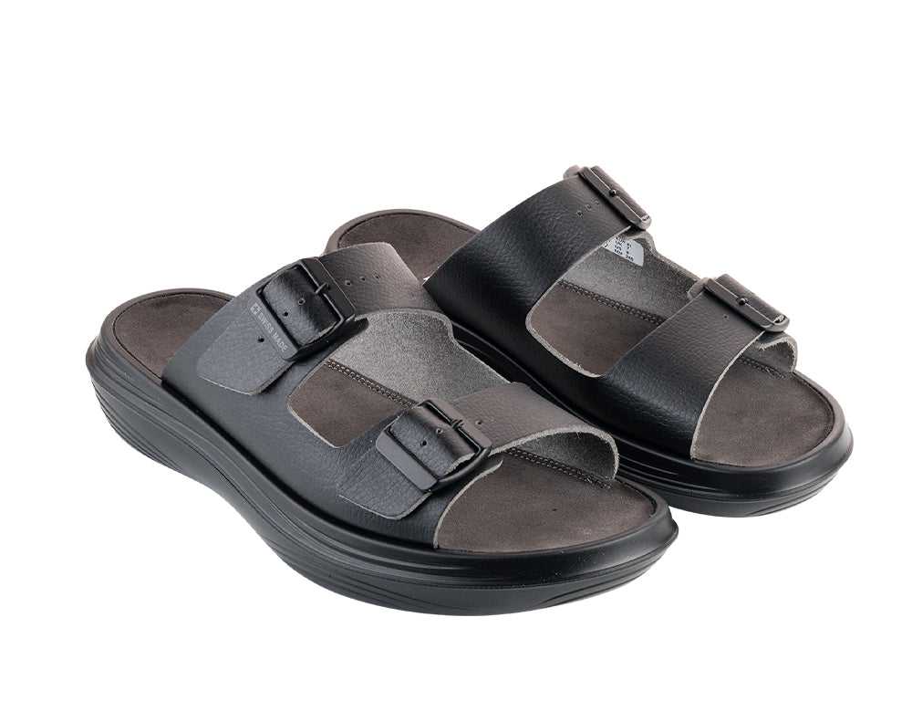 Mens Uri Black Cushioned Sandals