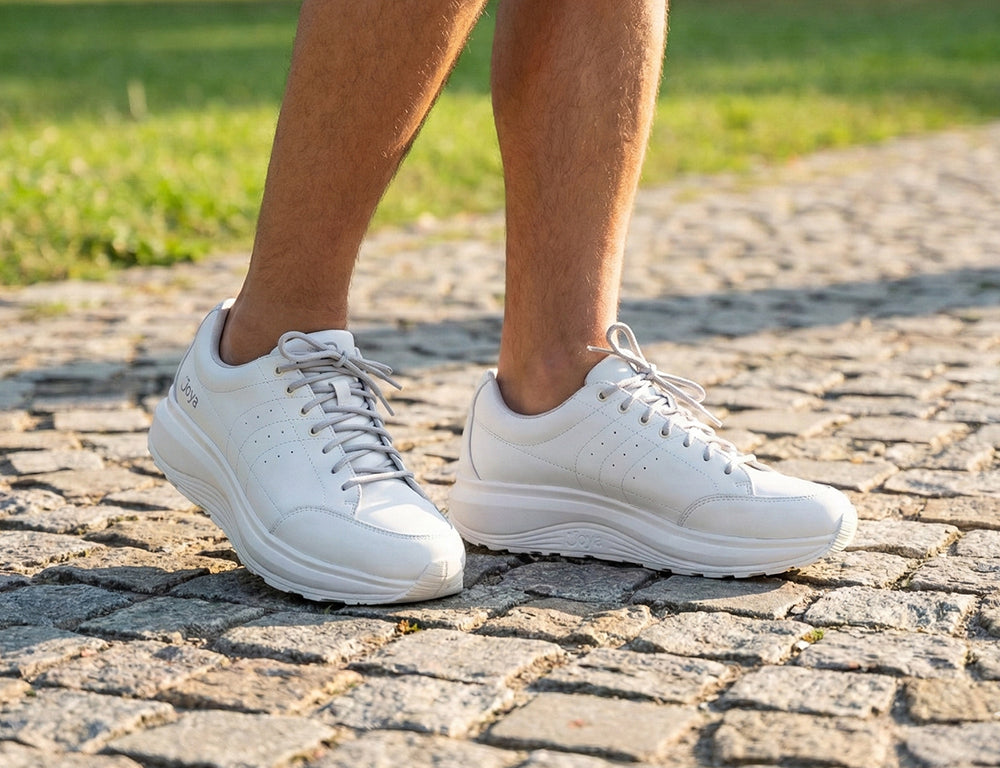 Joya Mens Wave Wide-Fit Zip Moscow White Shoes ShoeMed