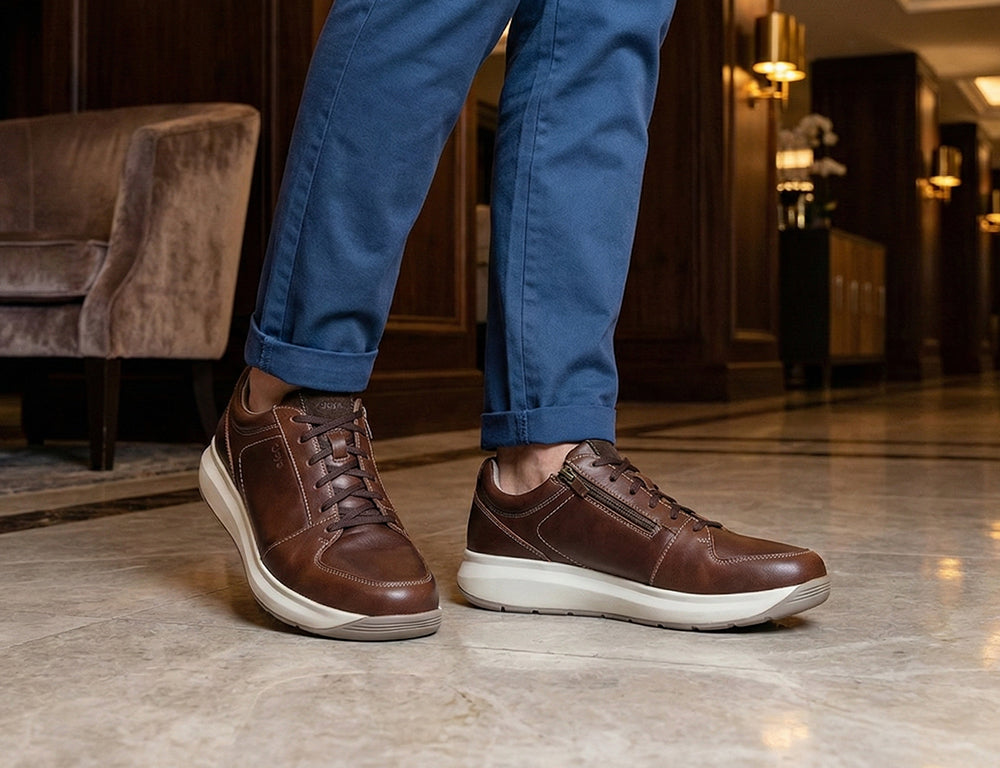 Joya Mens Senso Zip Oliver Brown II Trainers ShoeMed