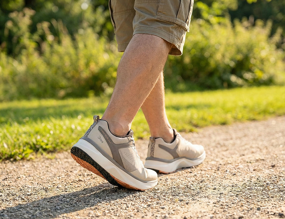 Joya Mens Active Veloce Beige Trainers ShoeMed
