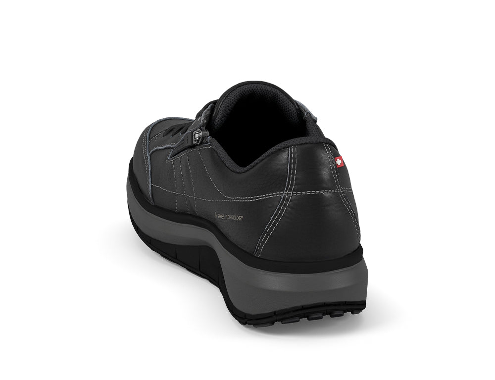 Mens Moscow Black Zip Wide-Fit Wave Shoes