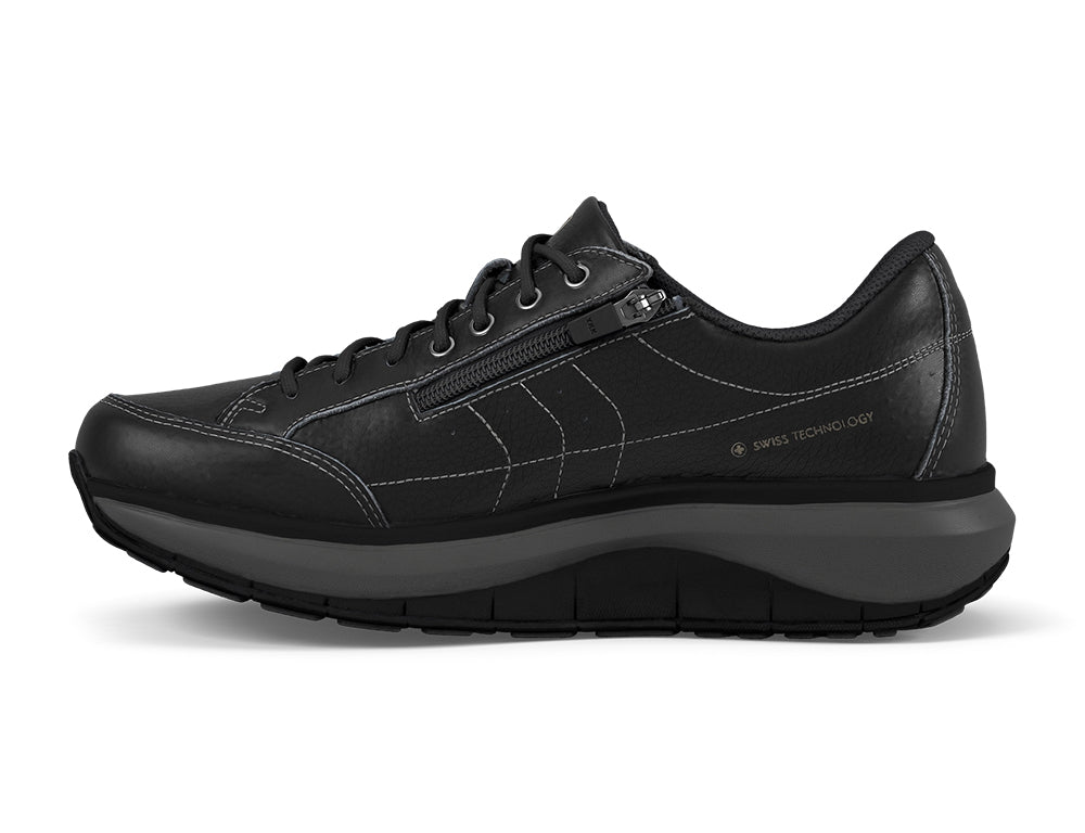 Mens Moscow Black Zip Wide-Fit Wave Shoes