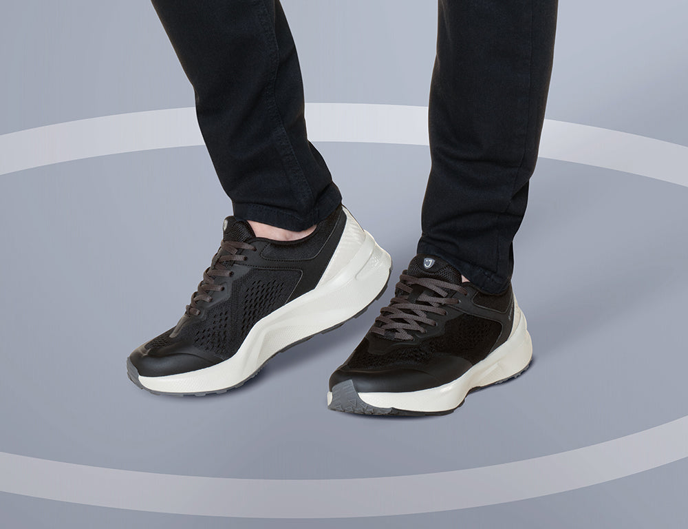 Mens Veloce Black Beige Active Trainers