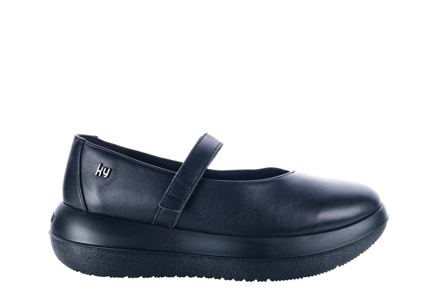 Womens Mary-Jane Black Leather Spiez Shoes
