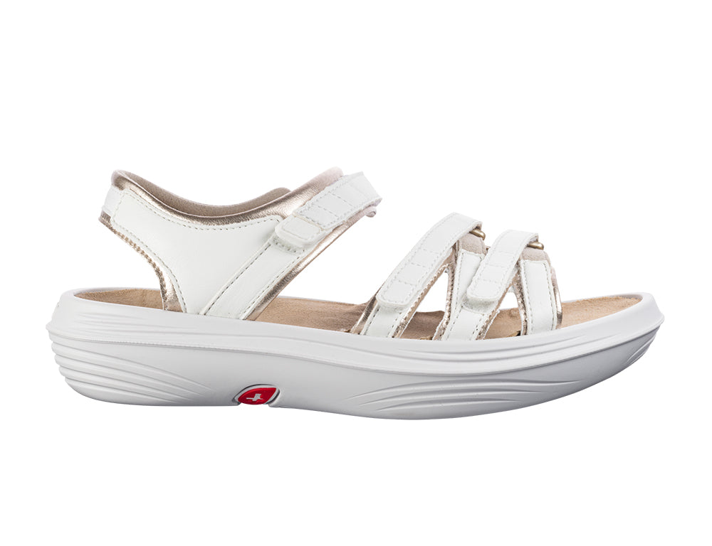 Womens Tessin White Cushioned Sandals