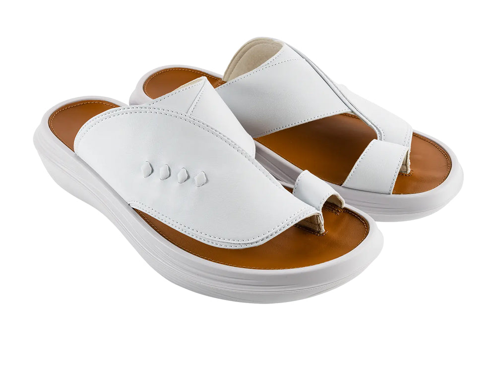 Mens VIP FG White Toe-Ring Sandals