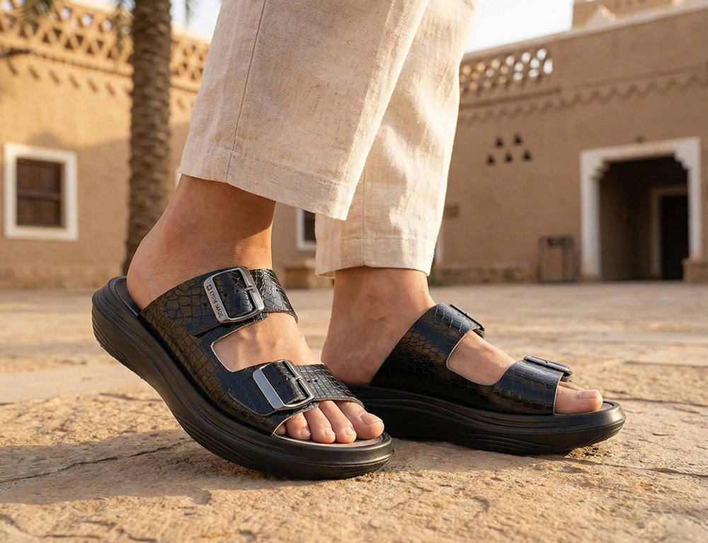 Womens Glarus Black Cushioned Sandals