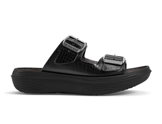 Womens Glarus Black Cushioned Sandals
