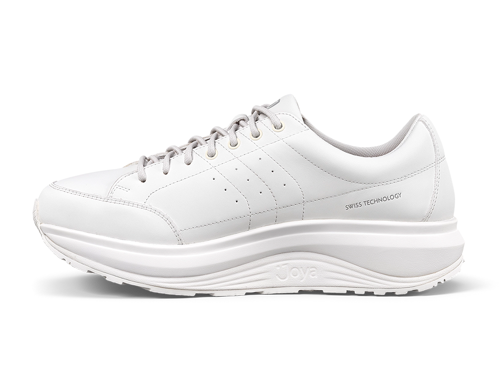 Joya Mens Wave Wide-Fit Zip Moscow White Shoes ShoeMed