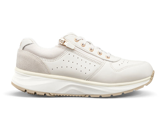 Womens Dynamo White Zip Active Trainers