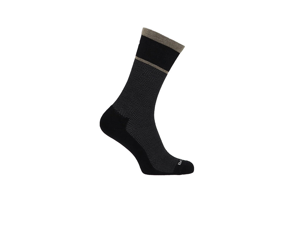 Mens Plantar Fasciitis Cush Crew Black Socks