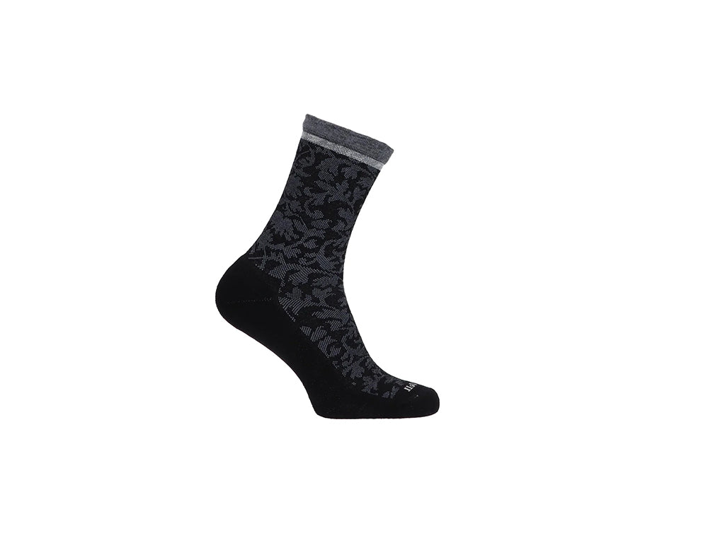 Womens Plantar Fasciitis Cush Crew Black Socks